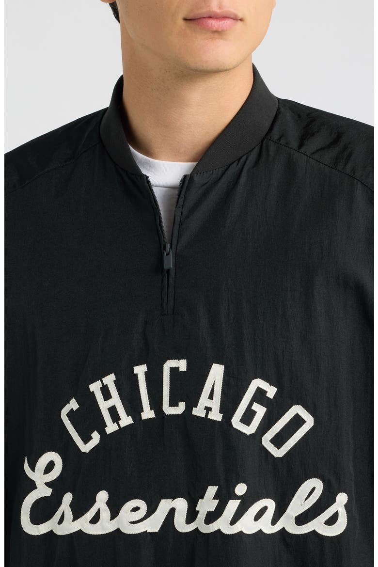 x MLB Chicago White Sox Nylon Half Zip Pullover, Alternate, color, BLACK