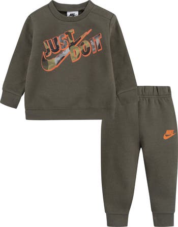 Just Do It Camo Fleece Sweatshirt & Joggers Set