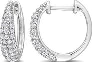 DELMAR Created Moissanite Hoop Earrings