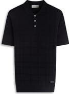 Bugatchi Textured Grid Polo Sweater