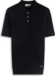 Bugatchi Textured Grid Polo Sweater
