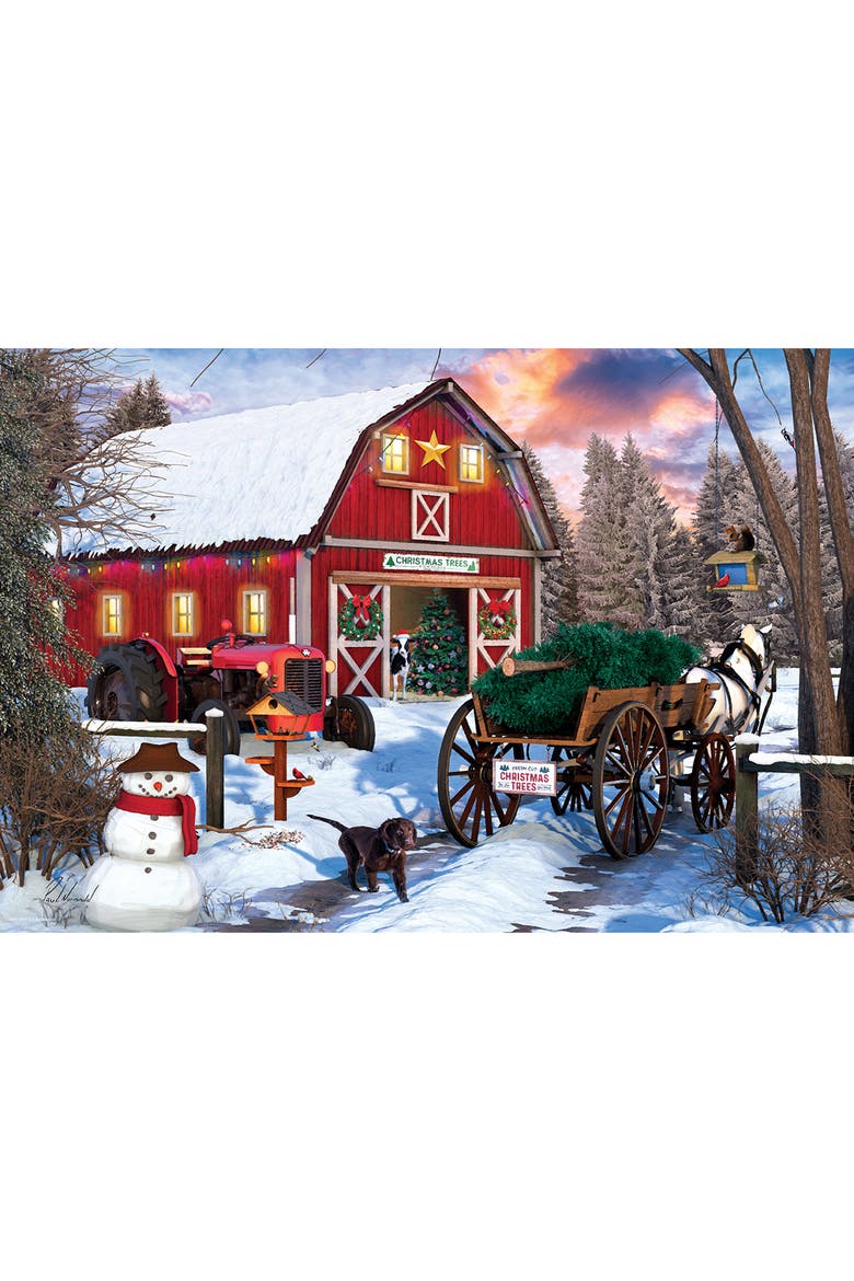 Puzzle Tin Christmas Barn 550 Piece Jigsaw, Alternate, color, Multicolored