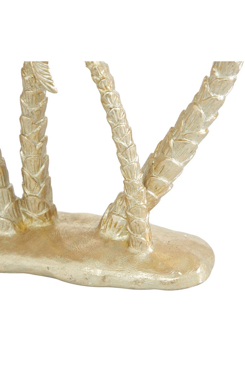 Goldtone Polyresin Palm Tree Sculpture, Alternate, color, GOLD