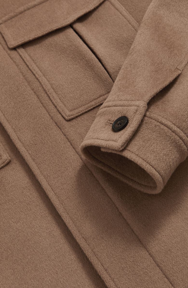 Reiss Perisil Felted Wool Blend Zip Jacket, Alternate, color, Dark Brown