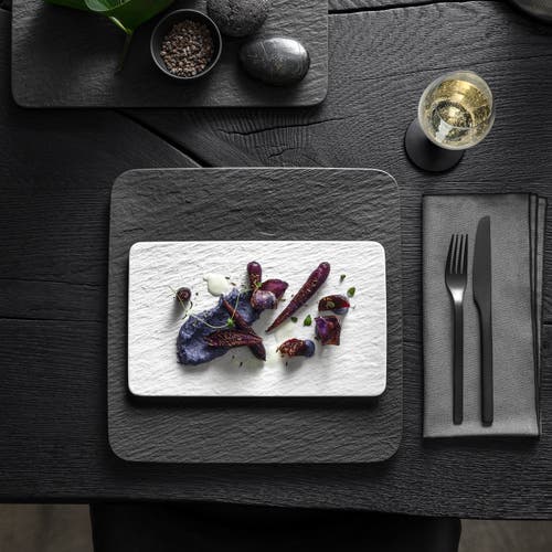Villeroy & Boch Manufacture Rock Blanc Rectangular Multifunctional Plate In White