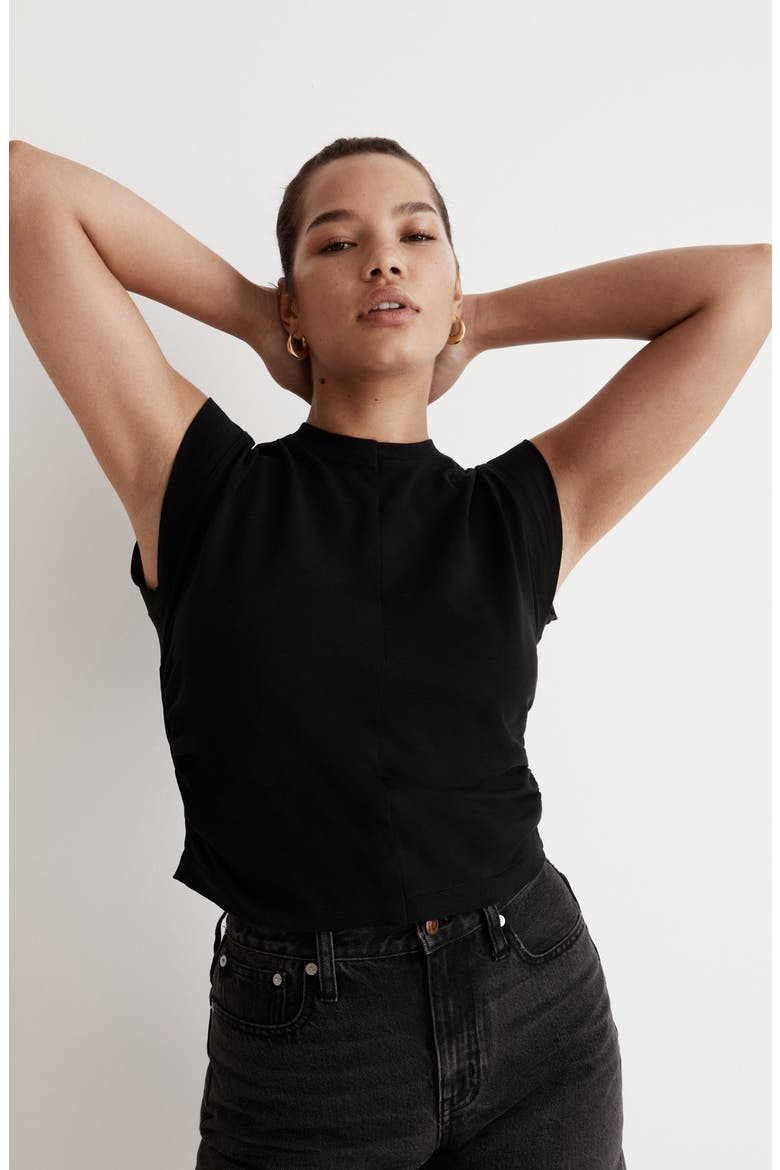 Side Cinch Muscle Tee, Alternate, color, TRUE BLACK
