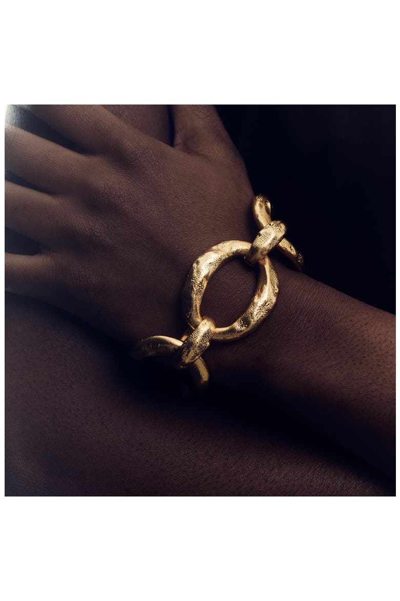 Monika Molten Link Bracelet, Alternate, color, GOLD TONE/ BROWN