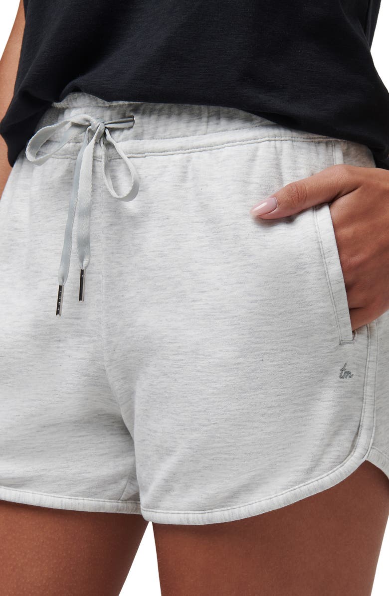 TravisMathew Cloud Drawstring Fleece Shorts, Alternate, color, Heather Light Grey