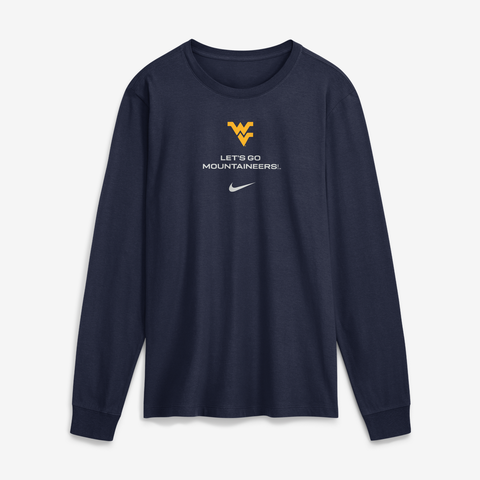 Men's Nike Navy West Virginia Mountaineers 2026 Sideline Dri-FIT Long Sleeve T-Shirt