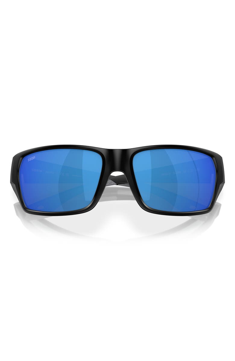 Costa Del Mar Tailfin 60mm Polarized Sunglasses, Alternate, color, Black/ Blue Mirror