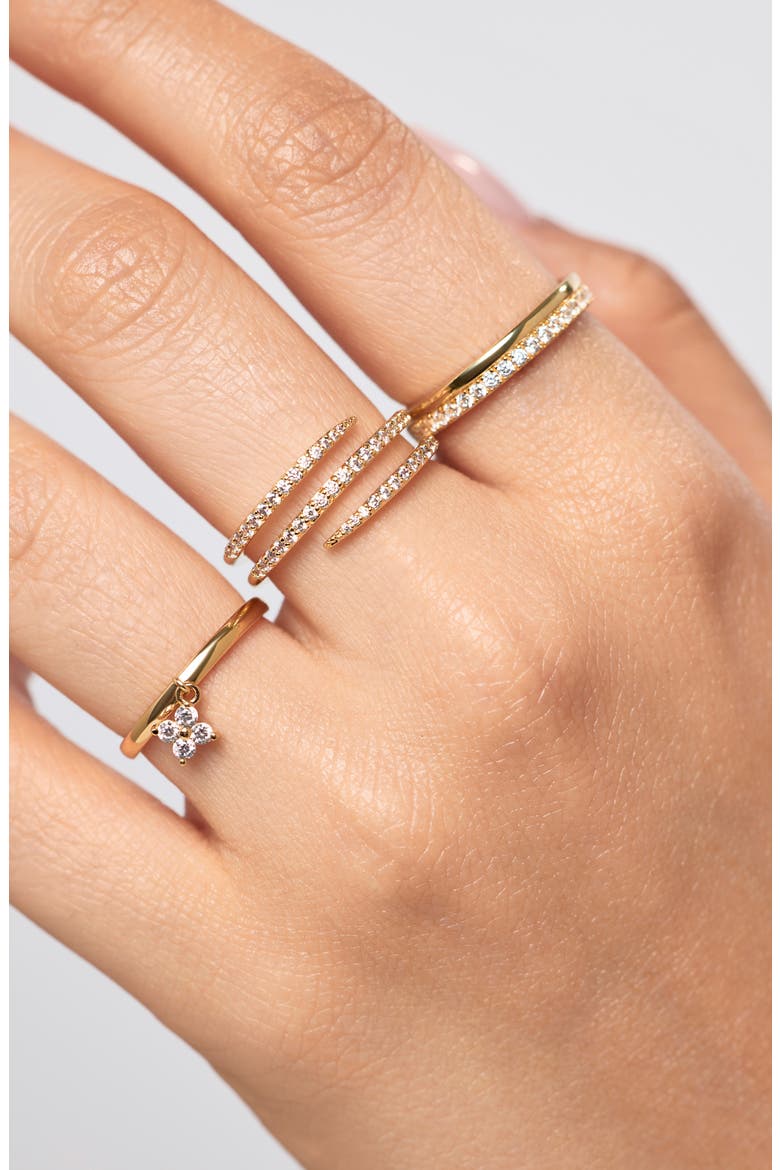 Oren Triple Pavé Coiled Wrap Ring, Alternate, color, GOLD