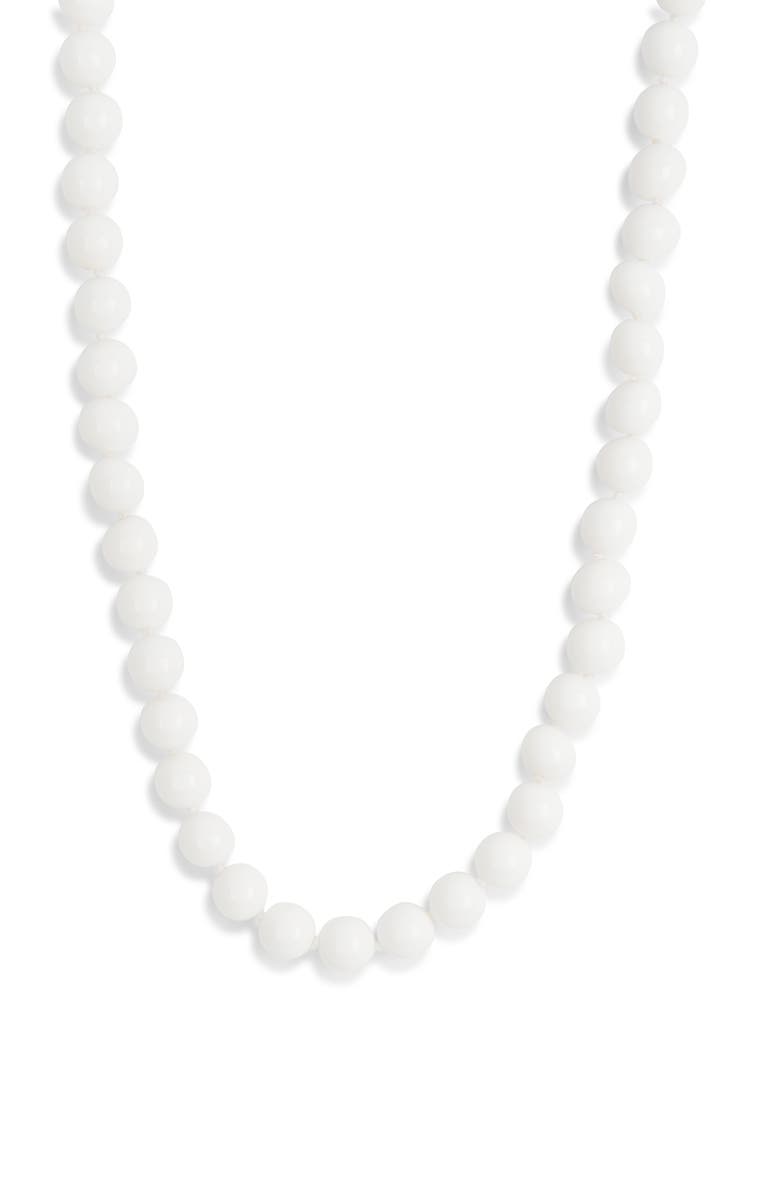 Kenneth Jay Lane Beaded Necklace, Main, color, White