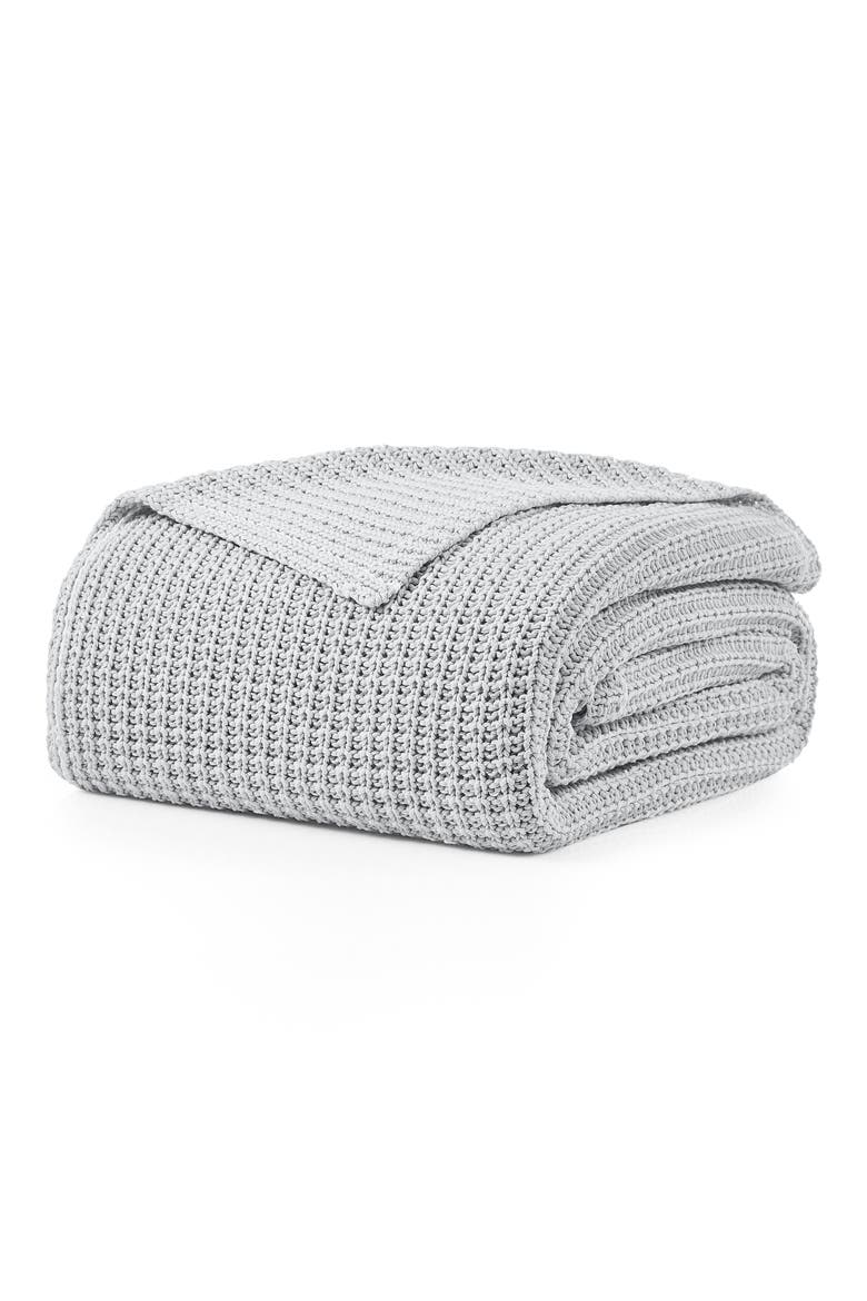 Luna Knit Throw Blanket, Main, color, STONE
