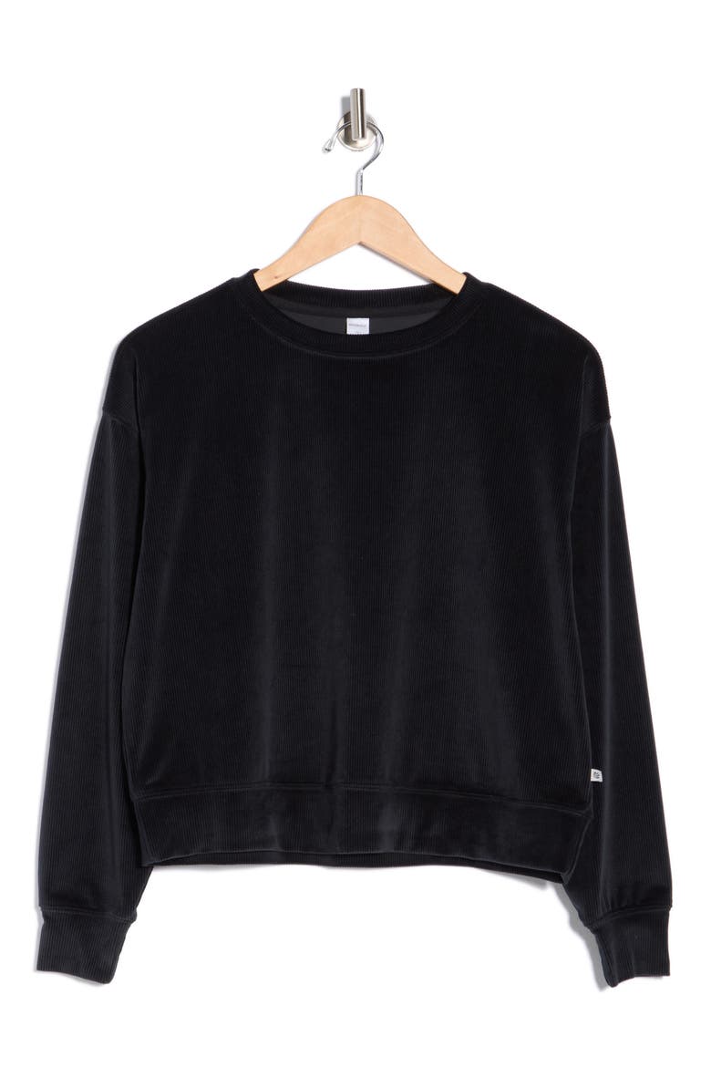 Stormi Crop Sweatshirt, Alternate, color, BLACK