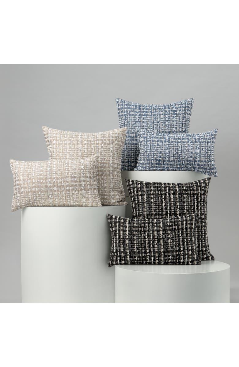 Elaine Smith Channel Indoor & Outdoor Woven Accent Pillow, Alternate, color, Noir