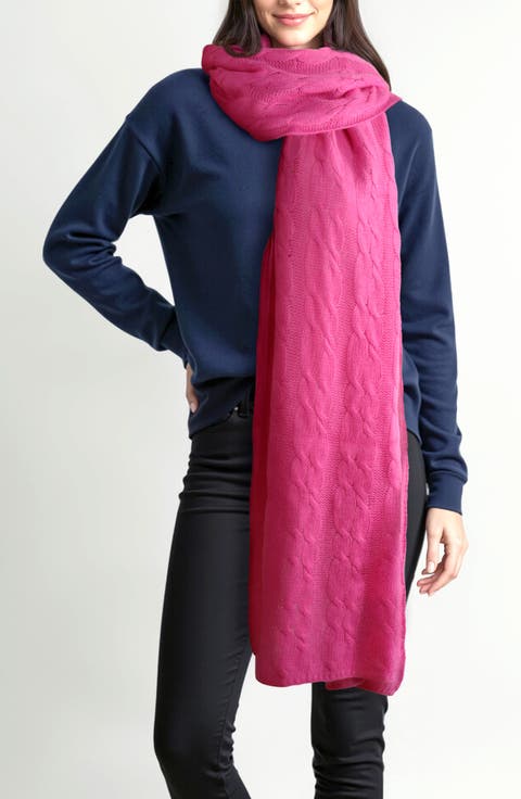 Cashmere Cable Knit Scarf