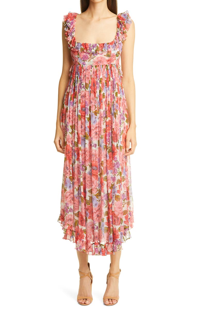 Zimmermann Poppy Floral Silk Dress, Main, color,