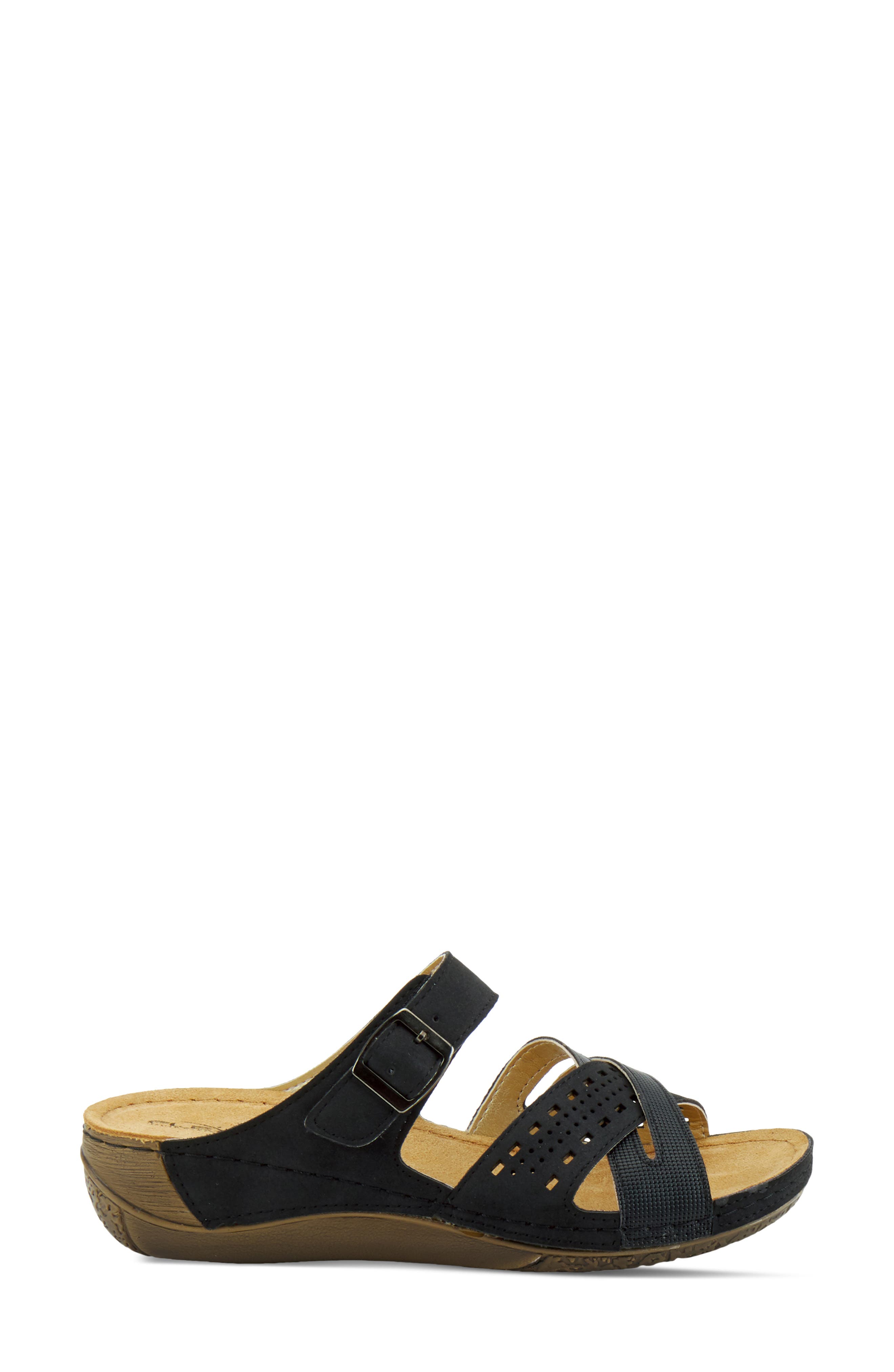 Flexus by Spring Step Denia Slide Sandal, Alternate, color, Black