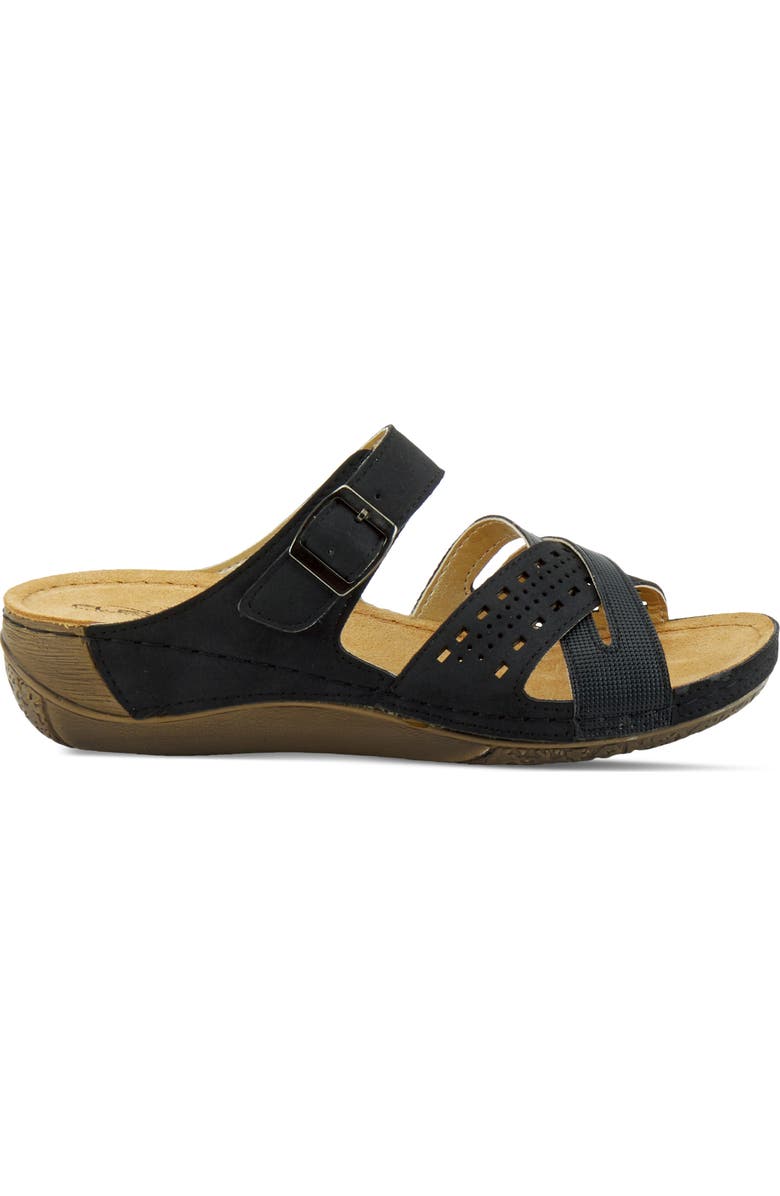 Flexus by Spring Step Denia Slide Sandal, Alternate, color, Black Leather