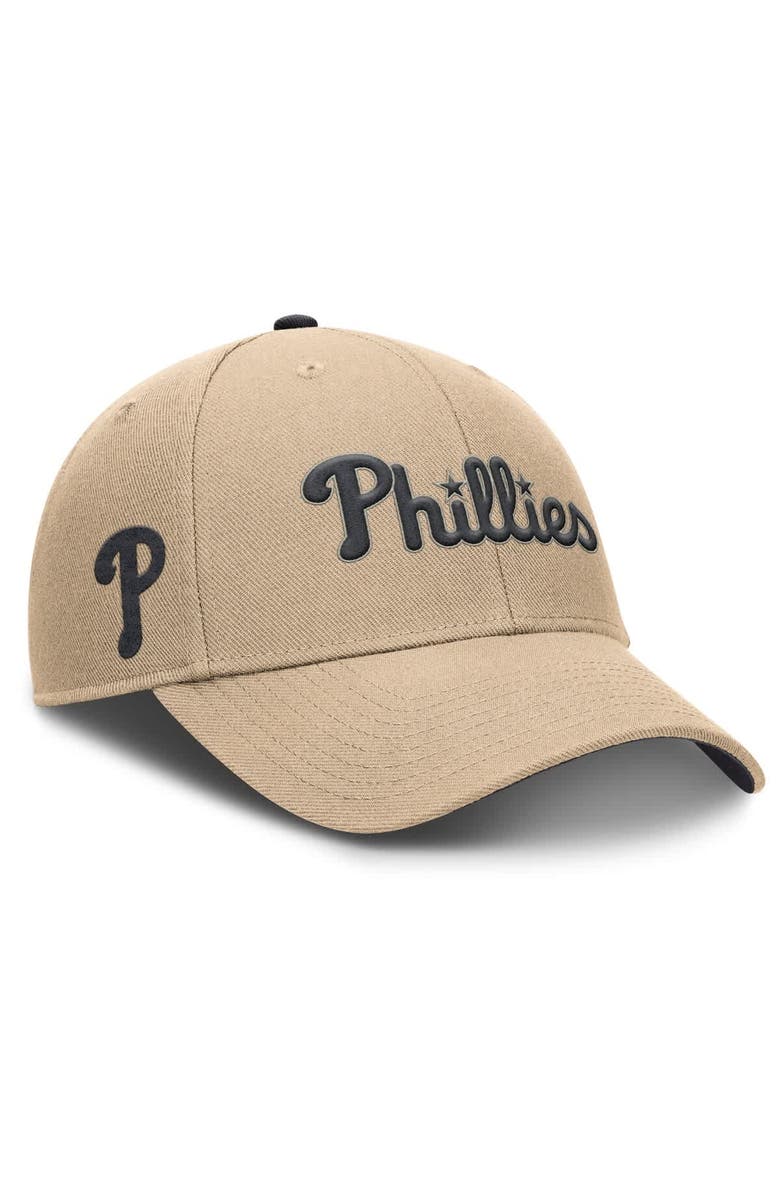 Nike Men's Nike Khaki Philadelphia Phillies Rise Adjustable Hat, Main, color, Khaki