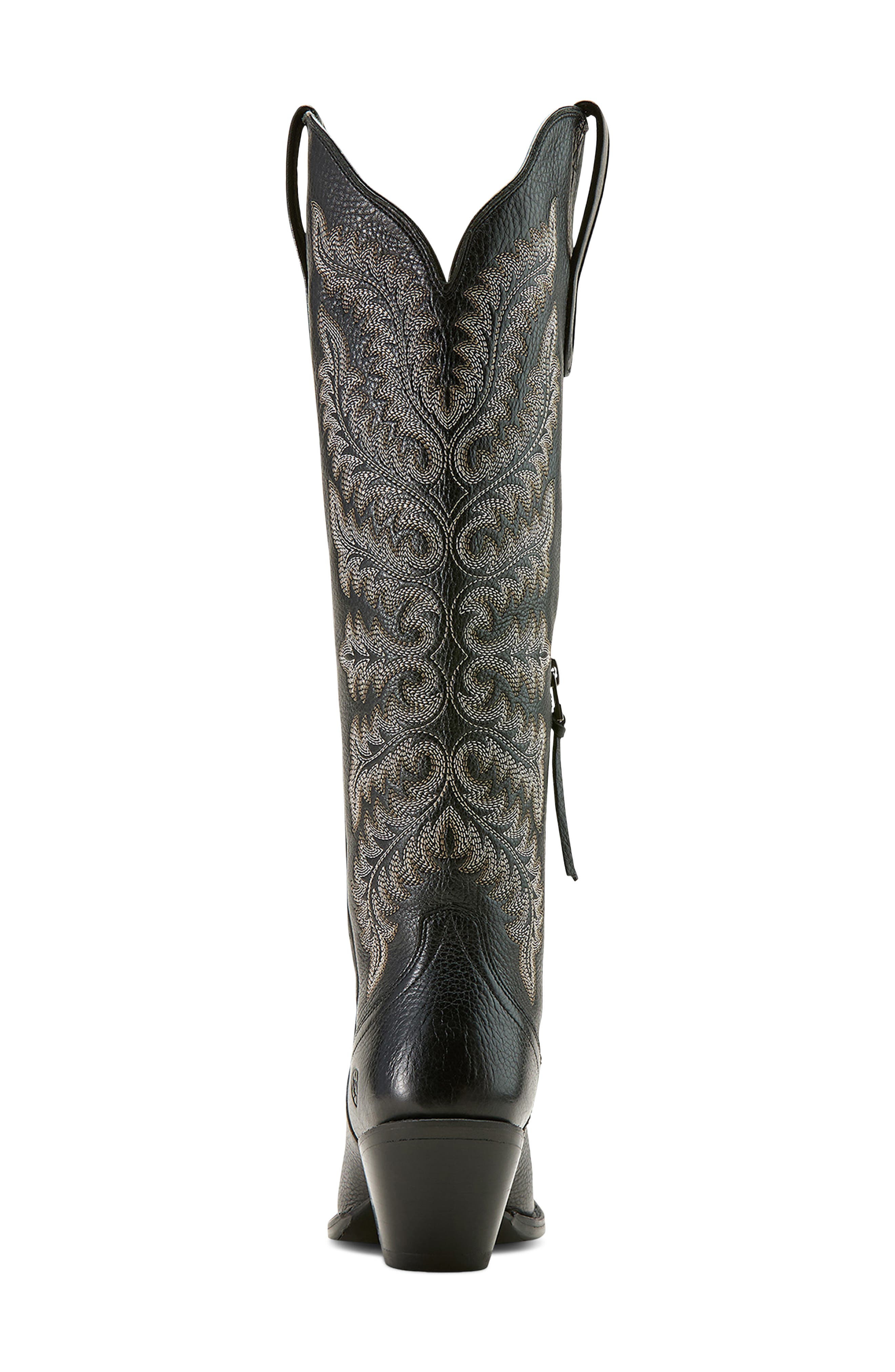 Ariat Helena Cowboy Boot, Alternate, color, Black Deertan