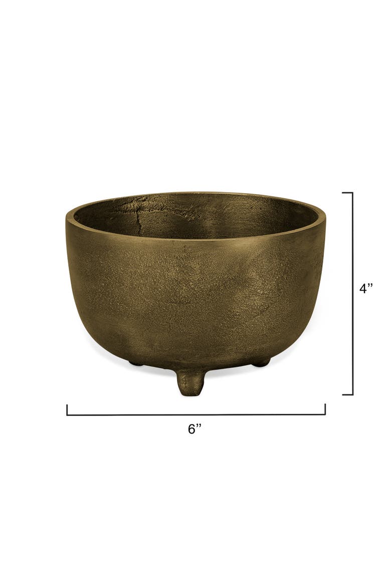 Relic Metal Small Footed Decorative Bowl, Alternate, color, Antique Brass