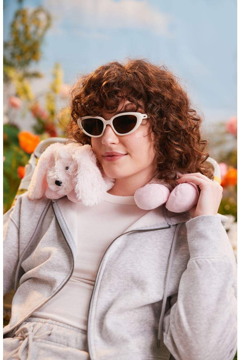 Bunny Plush Neck Wrap, Alternate, color, Light Pastel Pink