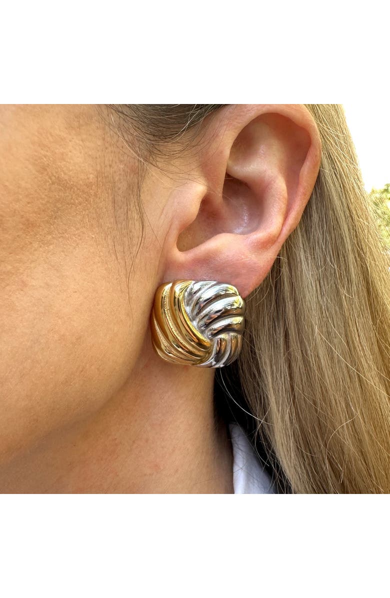 Outofoffice Two Tone Modern Earring, Alternate, color, Gold