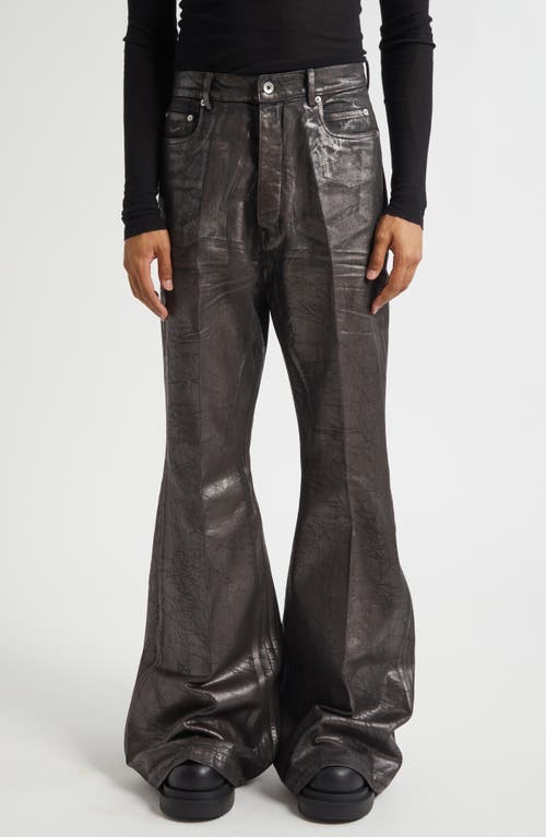 Rick Owens Bolans Coated Flare Leg Jeans in Bronze  product