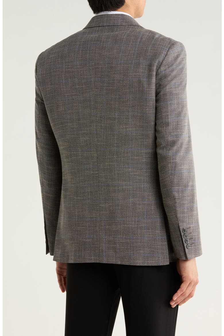 Slim Fit Plaid Sport Coat, Alternate, color, GREY