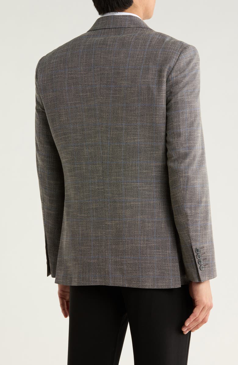 Tahari Slim Fit Plaid Sport Coat, Alternate, color, Grey