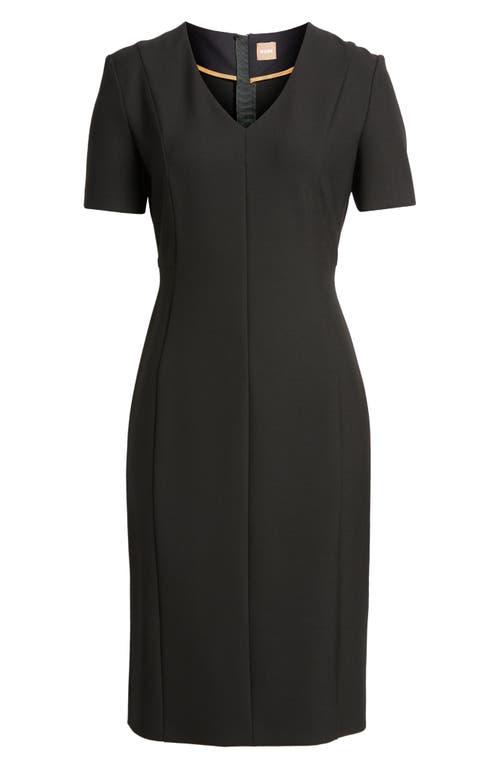 Hugo Boss Boss Dijeta Mixed Media Dress In Black