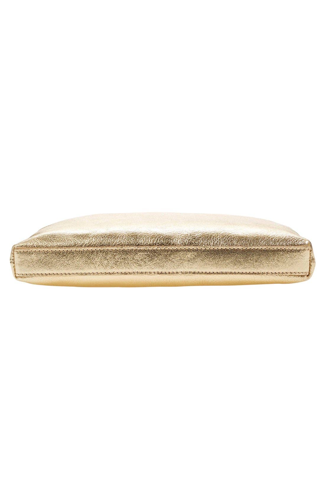 Tassel Metallic Leather Pouch, Alternate, color, GOLD