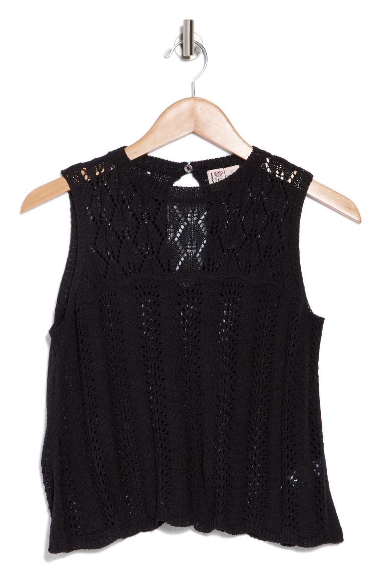Sofia Pointelle Tank, Alternate, color, BLACK