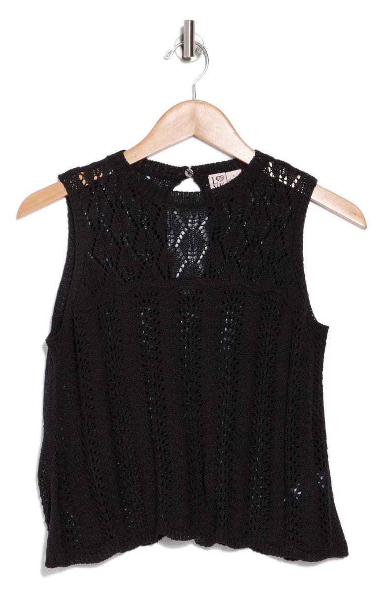 Love By Design Sofia Pointelle Tank, Alternate, color, Black