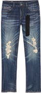 Cult of Individuality Rocker Slim Straight Fit Distressed Jeans