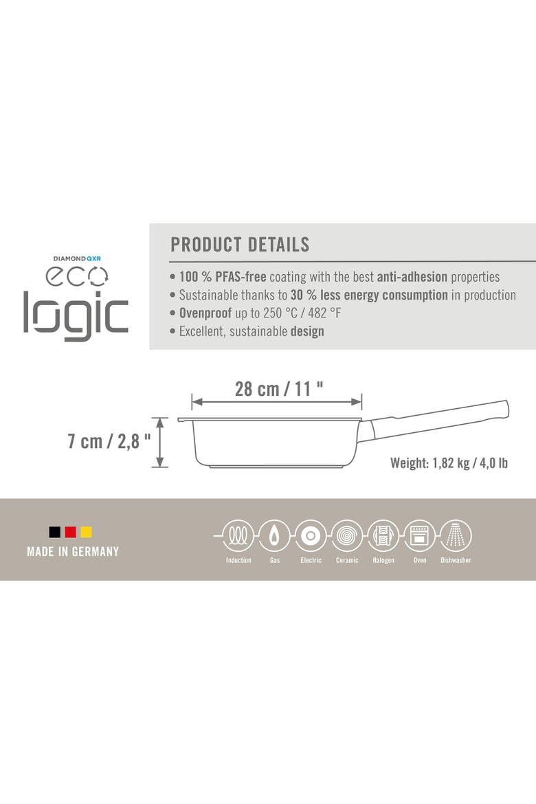 Ecologic Nonstick Saute Pan 11-Inch, 3.7 Quart, Alternate, color, Black