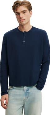 Cotton On Men's Fitted Henley Long Sleeve T-Shirt