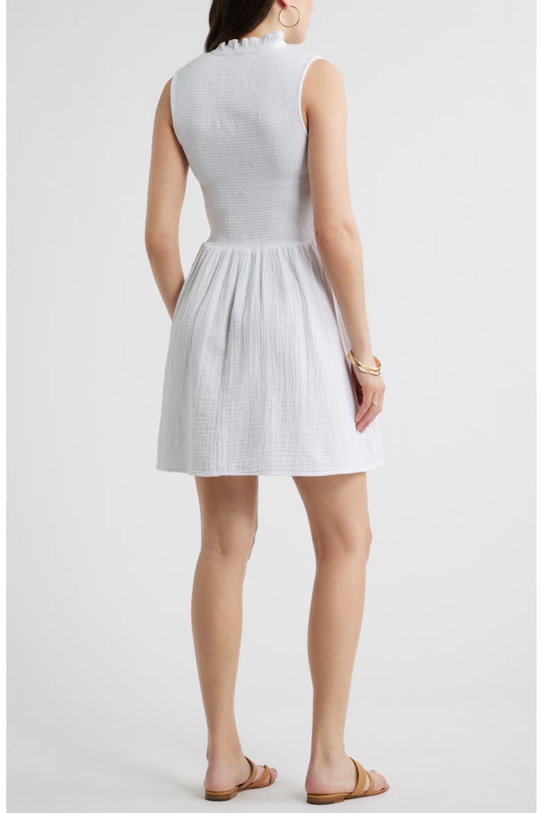Smock Gauze Minidress, Alternate, color, WHITE