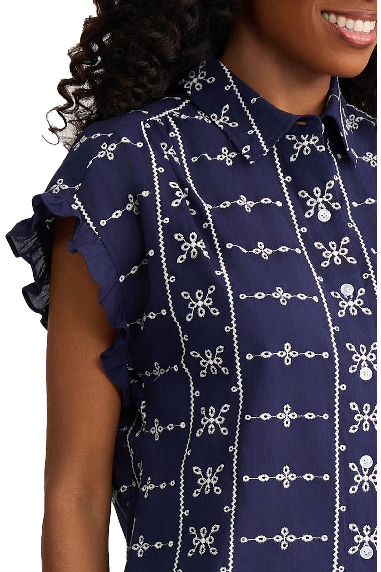 Embroidered Shirt, Alternate, color, PACIFIC NAVY / NATURAL WHITE