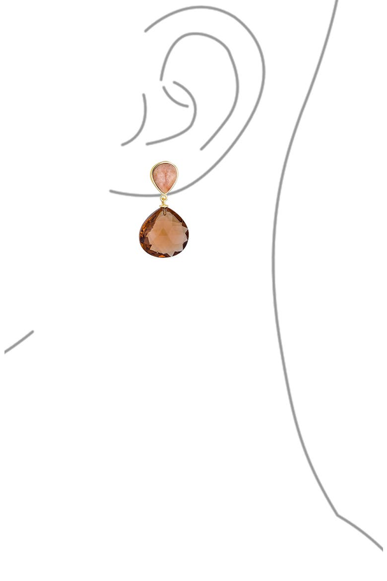 Briolette Drop Earrings, Alternate, color, BROWN