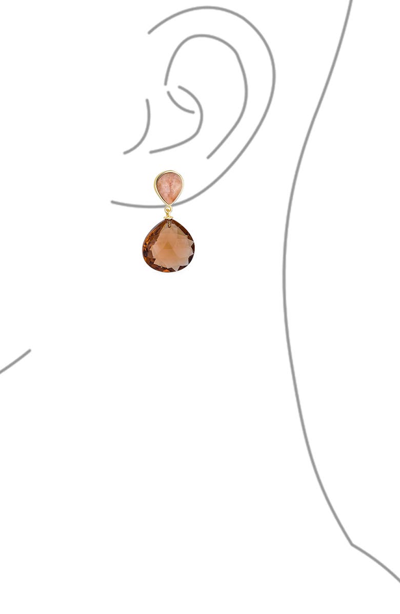 BLING JEWELRY Briolette Drop Earrings, Alternate, color, Brown