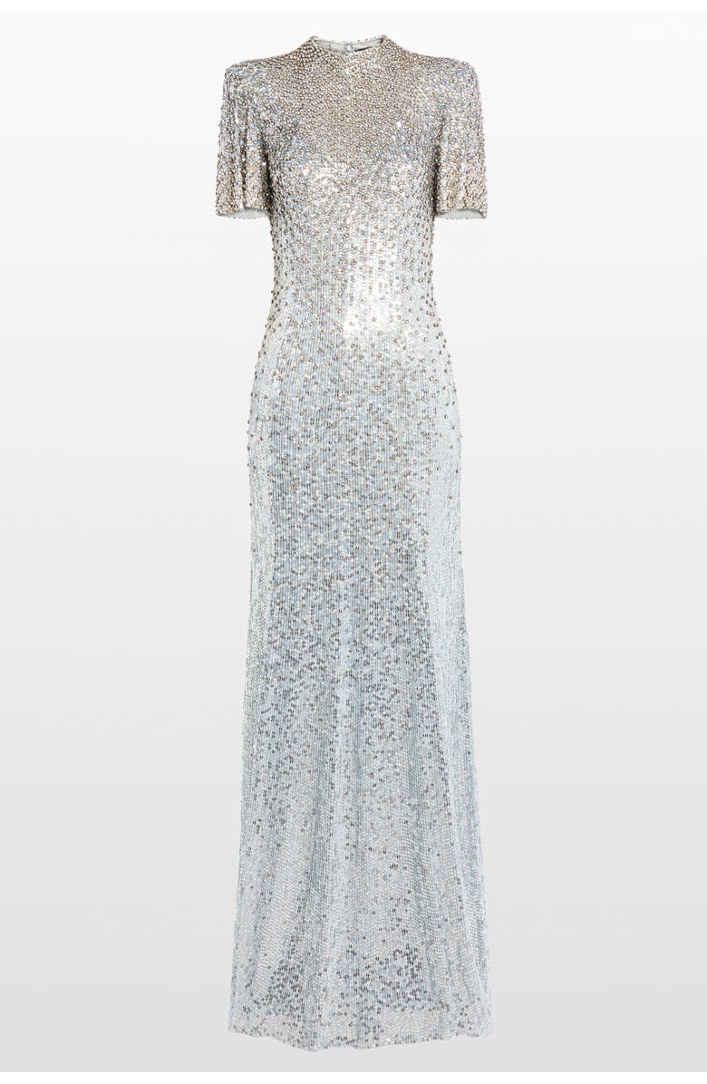 Jenny Packham Jourdain Sequin-Embellished Gown, Main, color, Glass