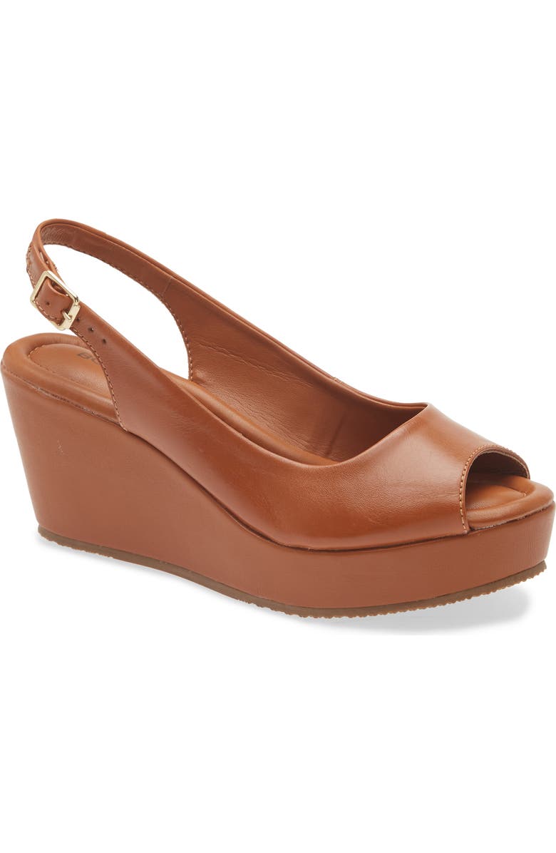 Bottero Slingback Peep Toe Wedge, Main, color,