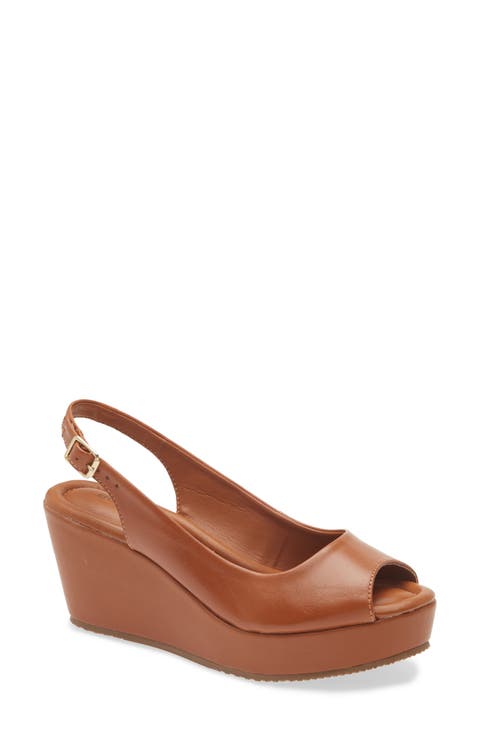 Slingback Peep Toe Wedge (Women)