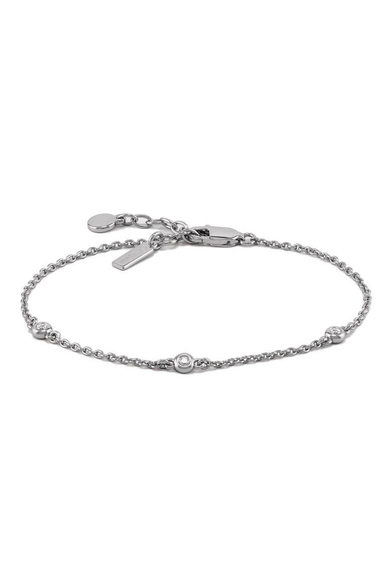 The Sapphire Trio Station Bracelet, Alternate, color, SILVER