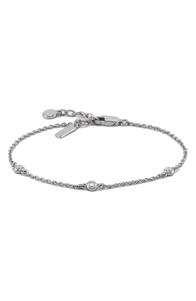 Vincero The Sapphire Trio Station Bracelet, Alternate, color, Silver