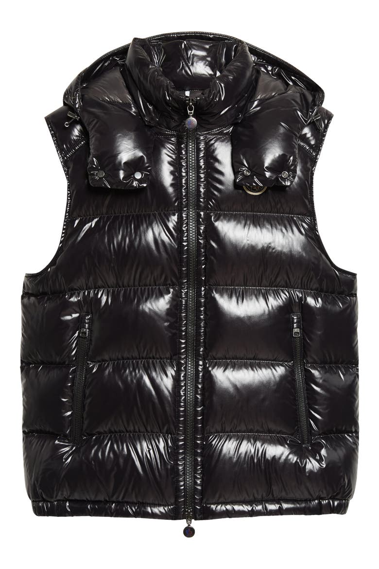 Bormes Down Puffer Vest with Removable Hood, Main, color, BLACK