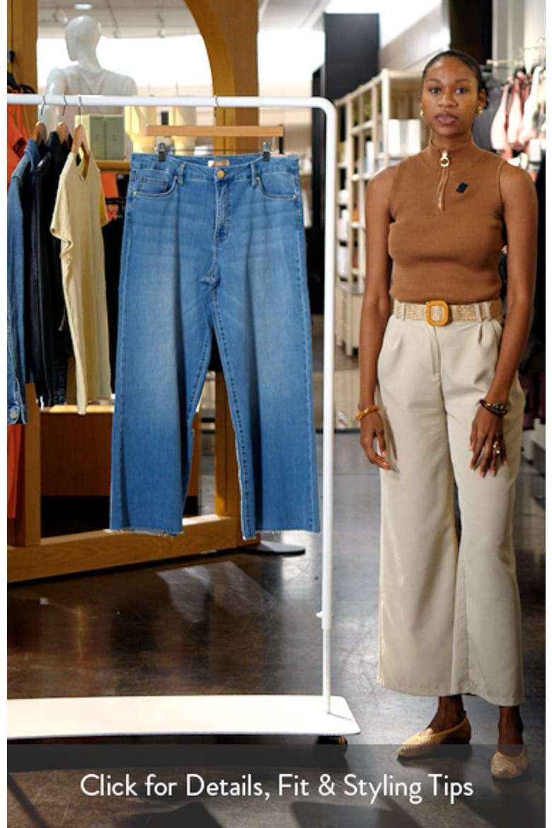 Meg Fab Ab High Waist Raw Hem Ankle Wide Leg Jeans video