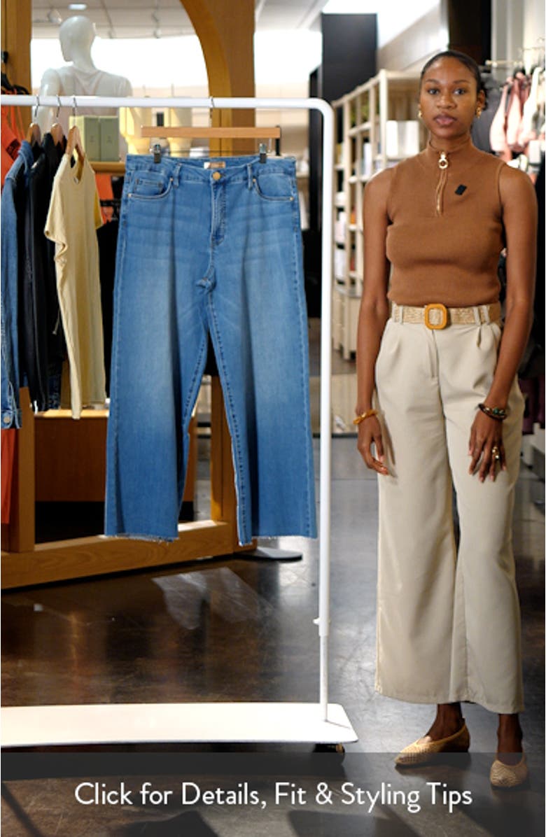 Meg Fab Ab High Waist Raw Hem Ankle Wide Leg Jeans, sales video thumbnail